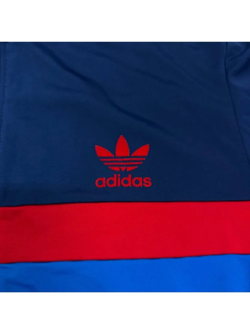Retro Adidas Blue & Red Tracksuit Top Football Mofif Size M